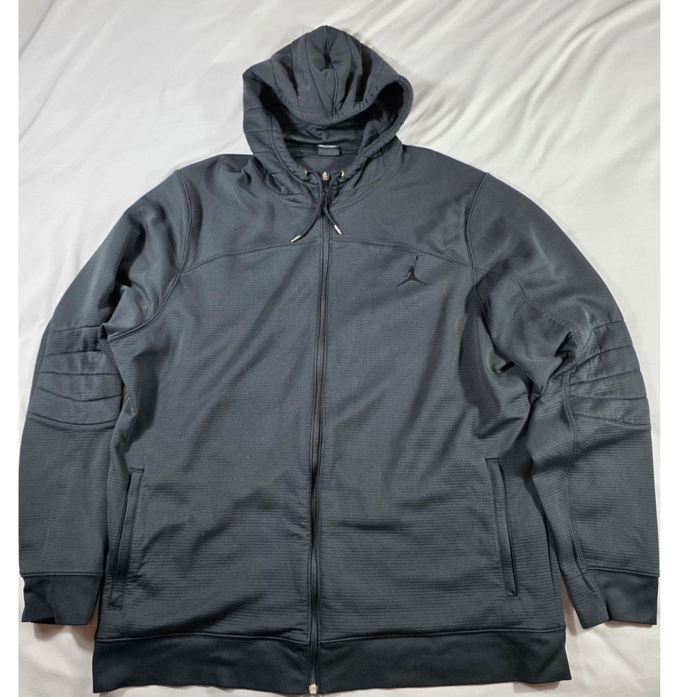Jordan Jumpman Tech Fleece Full Zip Hoodie Jacket Mens 3XL Black Textured Heavy